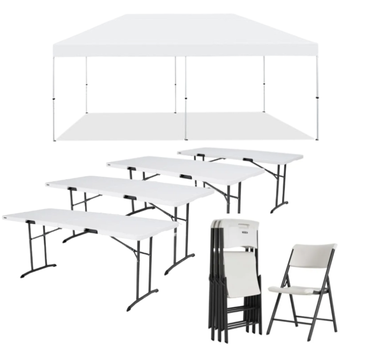 4 Tables, 24 Chairs, and 10' x 20' Tent