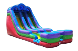 18' Retro Rainbow Double Lane Water Slide